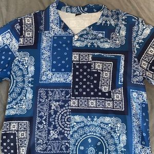 Blue paisley button down